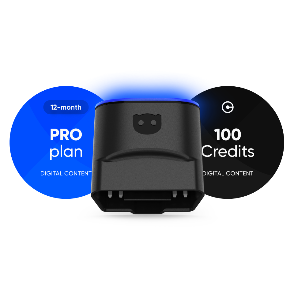 OBDeleven 3 PRO Pack (12 mdr) Inkl. 100 kreditter - iOS & Android - Bildiagnostik Scanner OBDeleven