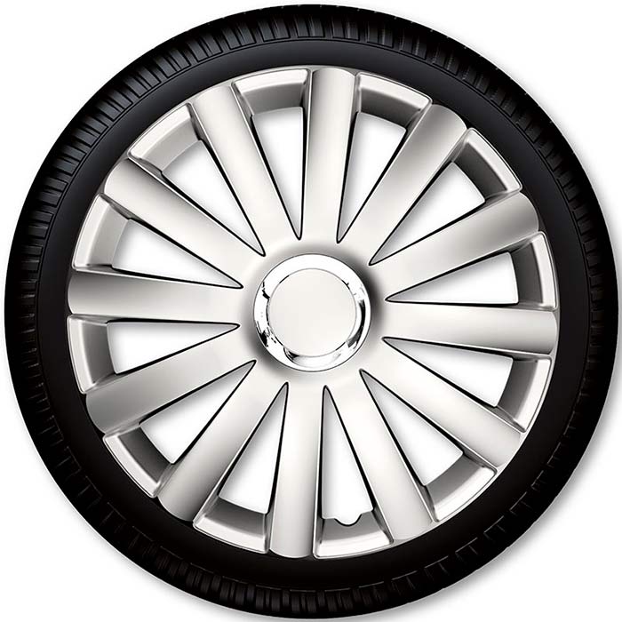 14" Spyder Pro silver hjulkapselsæt coverline