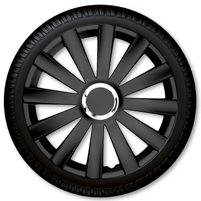 16" Spyder Pro sort hjulkapselsæt coverline