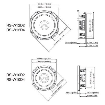Alpine RS-W10D2 Shallow Type-R subwoofer 10" 2+2 Ohm alpine