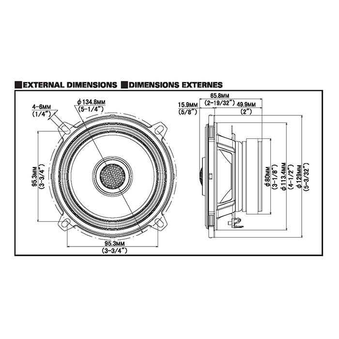 Alpine S2-S50 13cm højttaler 2 vejs coaxial alpine
