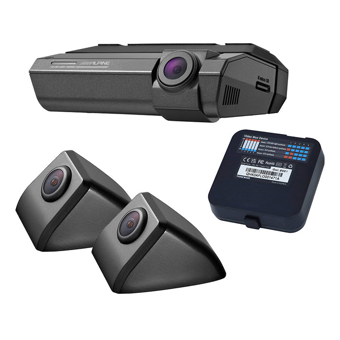 Alpine DVR-F790 dashcam kit m. 2 sidekameraer alpine