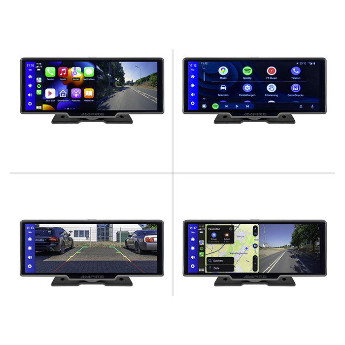 Ampire 10" Skærm med CarPlay Android Auto AHD Dashcam ampire