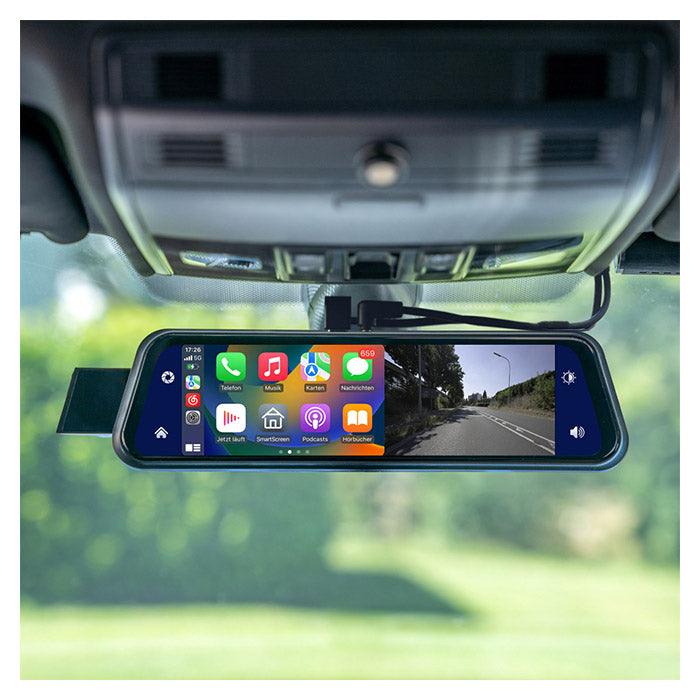 Ampire 9" bakspejl med CarPlay, Android Auto, Dashcam ampire