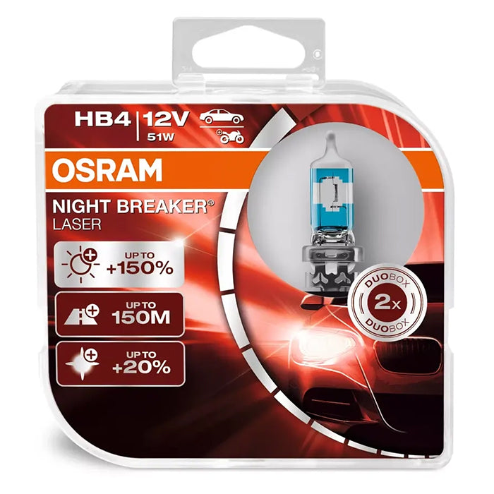 Osram Night Breaker Laser HB4 51W 12V +150 Procent- Sæt osram