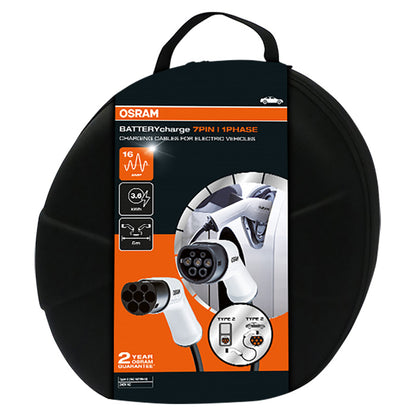 Osram Ladekabel type 2 16A 1-faset - 5m inkl. taske - BilligStyling