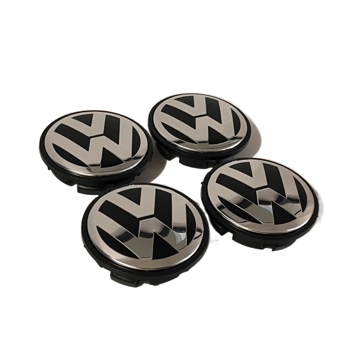 Volkswagen centerkapsler i sølv, sæt med 4 stk - 55/56/65/70 mm - BilligStyling