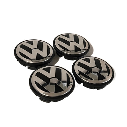 Volkswagen centerkapsler i sølv, sæt med 4 stk - 55/56/65/70 mm - BilligStyling