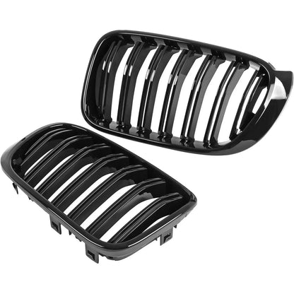 BMW X3/X4 F25, F26 (2014-2018) Frontgrill nyrer - Sort højglans - Komplet sæt - BilligStyling