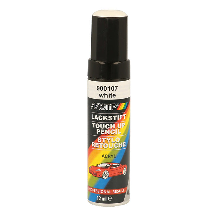 Lakstift akryl autolak hvid 12ml motip