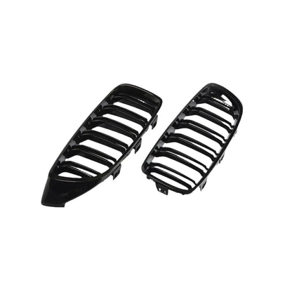 BMW 4-serie frontgrill nyrer - (2013-2020) F32/F33/F36 - Sort højglans - Komplet sæt - BilligStyling