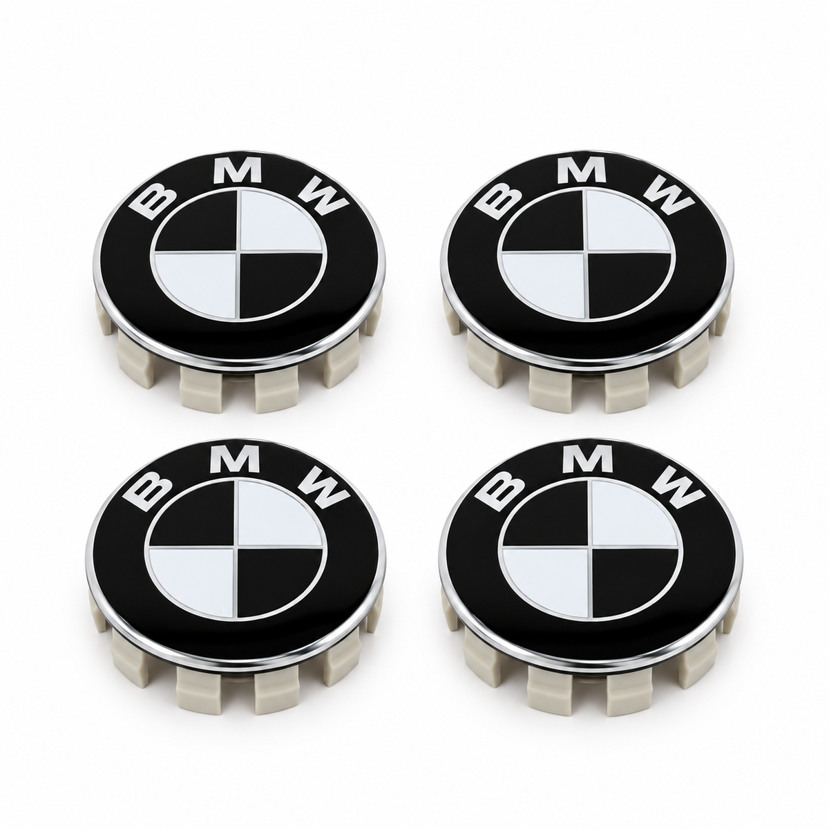 BMW centerkapsler sort/hvid, sæt med 4 stk - 68 mm BilligStyling