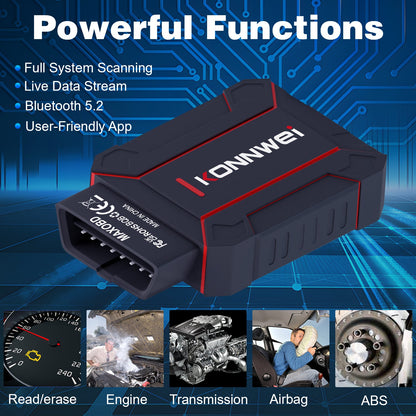 KONNWEI MaxOBD – Fuld System OBD2 Scanner (Bluetooth iOS/Android) KONNWEI
