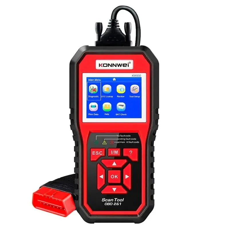 KONNWEI KW850 - OBD2, EOBD, OBD1 - Bildiagnostik Scanner med skærm (inkl. taske) - BilligStyling