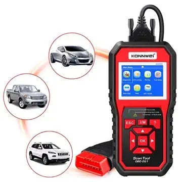 KONNWEI KW850 - OBD2, EOBD, OBD1 - Bildiagnostik Scanner med skærm (inkl. taske) - BilligStyling