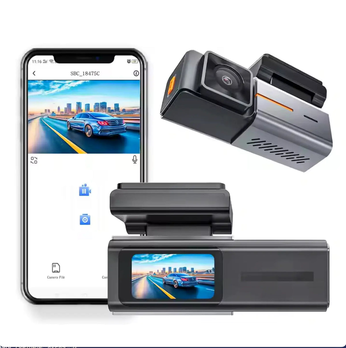 4K Ultra HD Dual Dashcam med WiFi og Mobilforbindelse - Sæt til For/Bag - BilligStyling