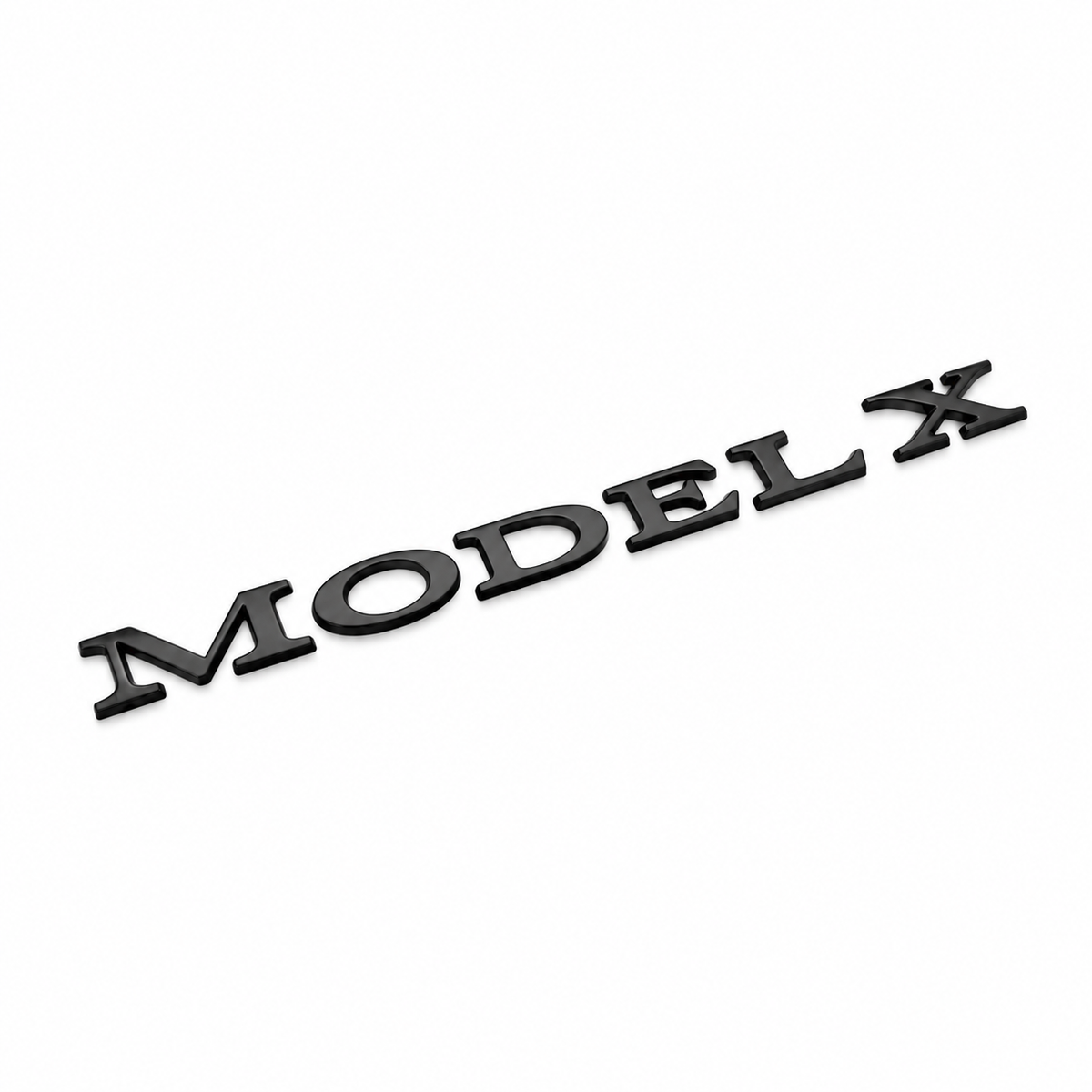 Tesla Model X Modelbetegnelse Bag, Sort højglans BilligStyling
