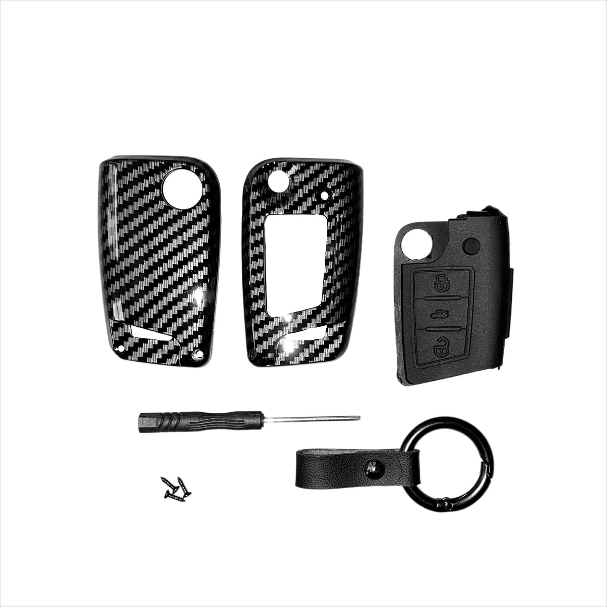 VW, SEAT, Skoda bilnøgle cover, carbon fiber - BilligStyling
