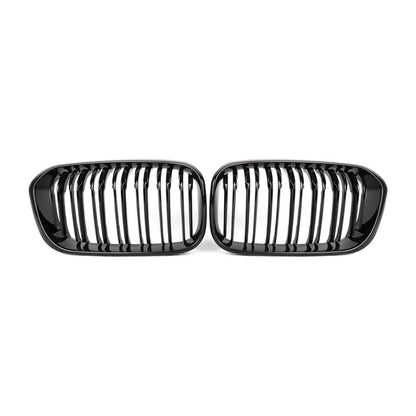 BMW 1-serie F20 LCI frontgrill nyrer - Sort højglans - Komplet sæt - BilligStyling