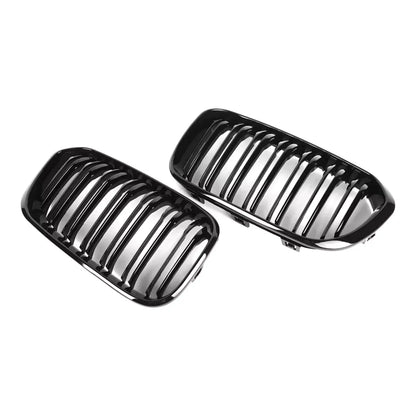 BMW 1-serie F20 LCI frontgrill nyrer - Sort højglans - Komplet sæt - BilligStyling