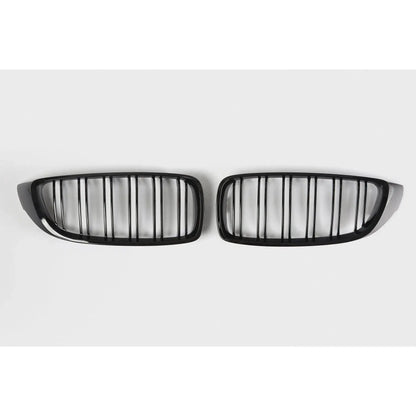 BMW 4-serie frontgrill nyrer - F32/F33/F36 - Sort højglans - Komplet sæt - BilligStyling
